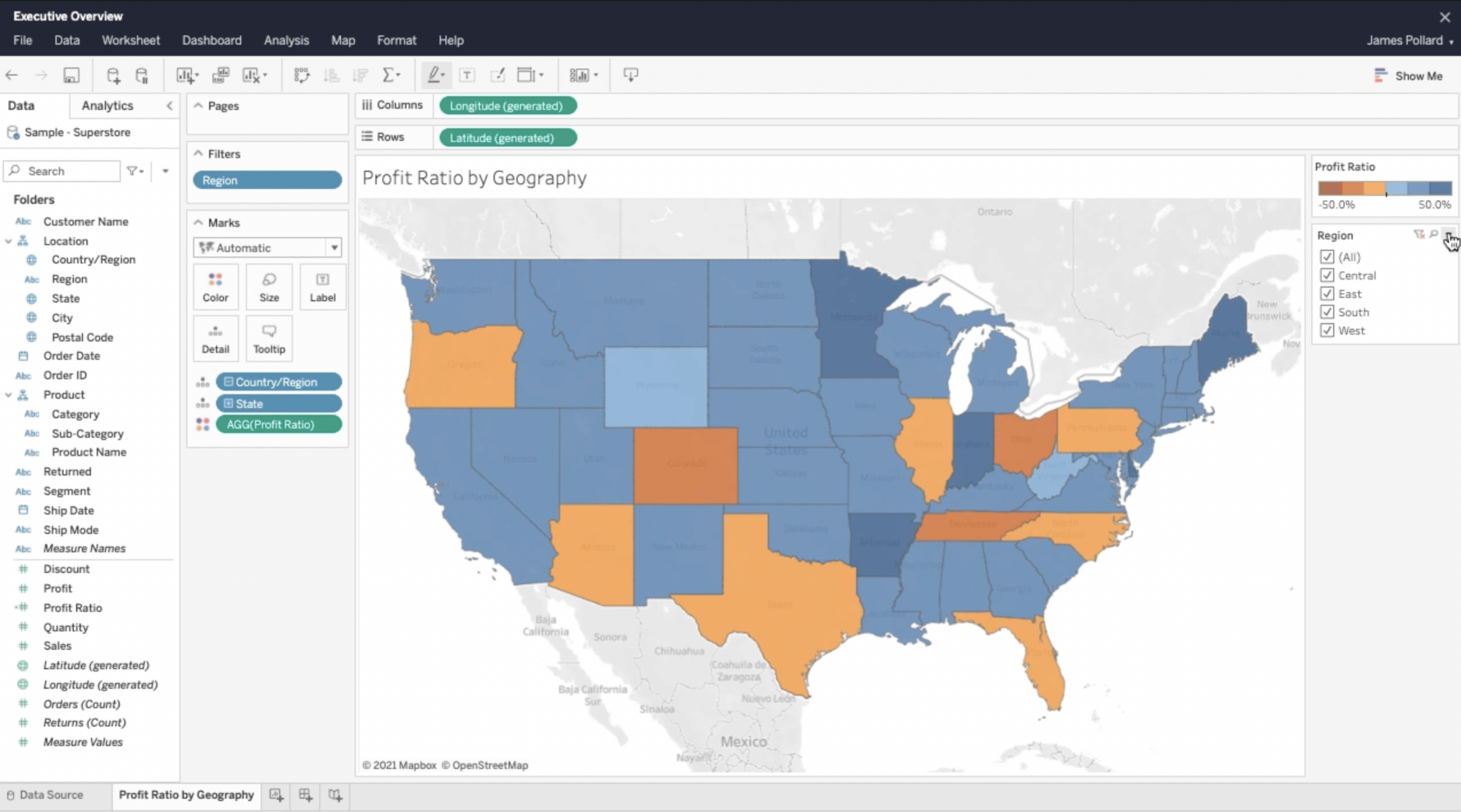 The profit-ratio map