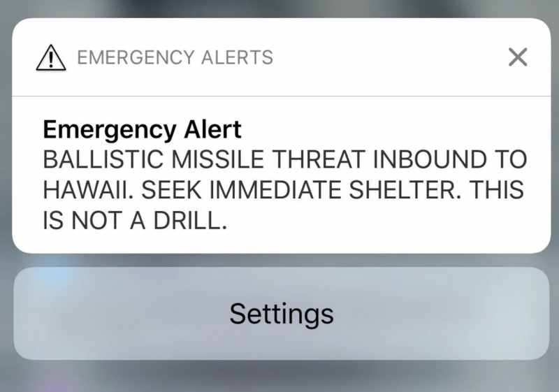 Example of how good design could prevent errors in an emergency alert system